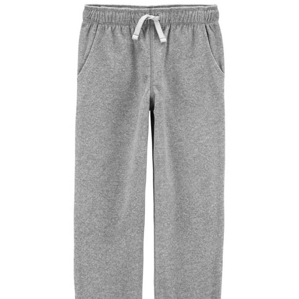 Lots of 3 Carter's fleece pants, size 5, never wor green, grey, navy